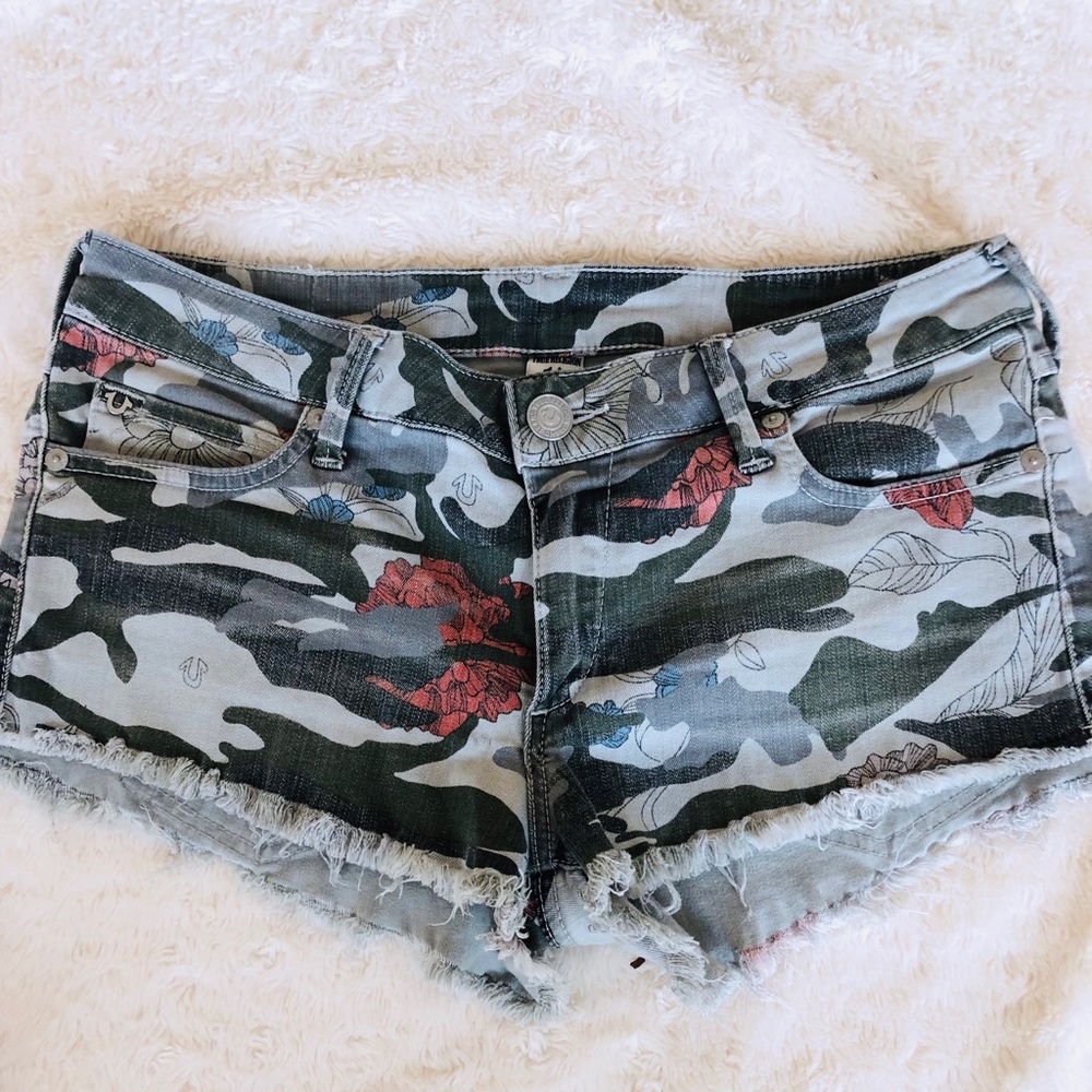 True religion camo shorts